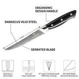 18 Pieces Damascus Kitchen Knife Set | Non-slip ABS Ergonomic Triple Rivet Handle for Meat Fork, Knife Sharpener and Shears NANFANG BROTHERS