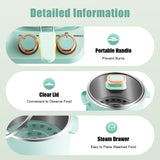 3 in 1 Breakfast Station - 1050W Non-Stick Breakfast Machine with Frying Pan, Boiling Pot, Food Steamer, Stainless Steel Electric Maker for Home or Commercial Use