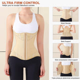 Waist Cincher for Women Shapewear Workout Girdle Tummy Control Shaper Slimming Waist Trainer Corset with Zipper (Apricot, Small)