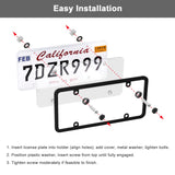 Transparent License Plate Cover and Frames, 2Pack Grey Clear Front and Rear License Plate Holder with Screws & Caps, Unbreakable Car Licence Plate Frame, Universal Fit for Most US Plates