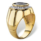 Oseew 3ct Created Emerald Ring for Men ovel Emerald Gemstone Engagement Ring Promise Ring for Him Men’s Fine for Him Husband Anniversary