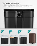 SONGMICS 13 Gallon (50 L)13 Gallon (50 L) Trash Can, Stainless Steel Kitchen Garbage Can, Recycling or Waste Bin Trash Can, Stainless Steel Kitchen Garbage Can, Recycling or Waste Bin, Soft Close, Step-On Pedal, Removable Inner Bucket, Brown ULTB50BR