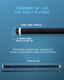 KONLLEN 2.0 Carbon Fiber Pool Cue Set, Low Deflection 12.5mm Tip