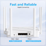 WiFi 6 Router, Dual Band Full Gigabit Wireless Router with 6 High-Gain Antennas