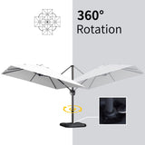 PURPLE LEAF Patio Umbrella 9' x 11.5' All-Day Shade Control White