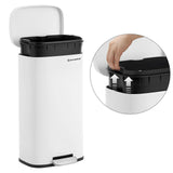 Trash Can with Lid, 8 Gallon Garbage Can, Stainless Steel Small Waste Bin with Step Pedal