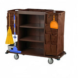OTQEFTN Commercial Linen Trolley on Wheels Janitorial cart, 3 Shelves Housekeeping