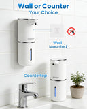 DONASIRA Automatic Liquid Soap Dispenser Touchless, USB Rechargeable Hand Soap Dispenser, 4 Adjustable Volume Levels, IPX5 Waterproof, 12.8oz/380ml Wall Mounted for Bathroom Kitchen Countertop, White