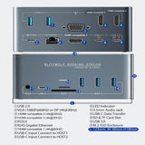 WODHAZNC 14-in-1 C Docking Station PC Computer Accessories Extensor Hub Laptop Type-C SD/TF Slot