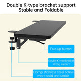 Sisyphy Ergonomics Desk Extender Tray, 21.7x9.5" Punch-Free Clamp on, Foldable Keyboard Drawer Tray, Table Mount Arm Wrist Rest Shelf, Computer Elbow Arm Support