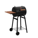 Pro Charcoal Grill and Smoker with Cast Iron Grates, Premium Wood Shelf and Damper Control, 250 Cooking Square Inches in Black Char-Griller
