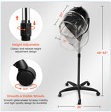 TASALON Professional Hooded Bonnet Hair Dryer Stand with Adjustable Timer, Rolling Wheels - Portable Floor Standing Dryer for Home Salon & Beauty Spa Equipment