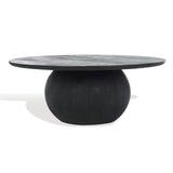 SAFAVIEH Couture Collection Gabribella Black Solid Wood Round Coffee Table