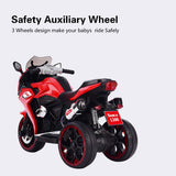 Boys Girls Electric Toy Motorcycle - Rechargeable Battery, Light-up Wheels, Great Gift for Kids (Red + Plastic + 50-99 lbs)