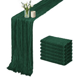 6 Pack Emerald Green Cheesecloth Table Runner 17x108 Inch 9FT Semi Sheer Boho Gauze Table Runners for Wedding Baby Shower Birthday Party Home Bridal Shower Event Decor