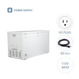 Techomey Chest Freezer 18 Cu Ft, Deep Freezer with 7 Level Adjustable Thermostat, Large Capacity Chest Freezer for Garage, Basement, Restaurants, White