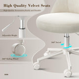 EnHomee Vanity Chair with Wheels, Small Office Chair with Back