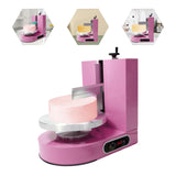 Cake Decorating Machine, Low Noise Cake Frosting Machine, Electric Cake Cream Spreading Machine Turntable with Adjustable Scraper, for 4" to 12" Cake, 60-320RPM Rotating Speed (Pink)