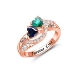 Oseew Gold mothers ring 18K gold Gold family rings for women Mom and daughter Rings (Rose Gold)