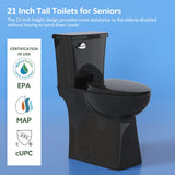 Simple Project 21 Inch Black Toilet, Handicap Toilets for Senior