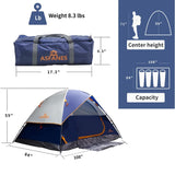 4 Person Waterproof Tents for Camping Easy Setup Outdoor Portable Backyard Camping Tents Suitable, Navy Blue ASFANES