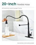 APPASO Pull Down Kitchen Faucet Touchless Black, Motion Sensor Activated Automatic Kitchen Faucet, High Arc Commercial Pre-Rinse Hands-Free Faucets for Kitchen Sink, Matte Balck (Side Sensor)