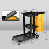 Janitorial Trolley, Heavy Duty Housekeeping Cart with Wheels, Multifunctional Organizer for Commercial Cleaning in Schools, Hotels, Restaurants, and Malls