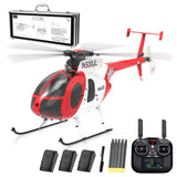rcxperts YU Xiang F119S MD500 Remote Control Helicopter, 1/16 2.4G 9CH 250-Class 6-Axis Gyro Military RC Helicopter with 6G/3D Switchable Modes and Optical Flow for Adult(Red & White/3 Battery)