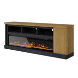 LUXOAK 75" TV Stand with 60" Glass Electric Fireplace for TVs up to 85"