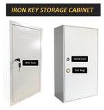 Wall-Mountable Metal Key Cabinet with Lock - Secure Key Storage Box with Markable Keychains