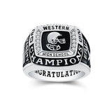 Oseew College Men Class Ring Personalized High School Ring (White Gold)
