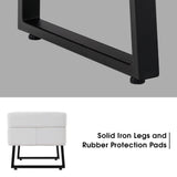 Waiting Room Chairs, Heavy Duty Office Guest Reception Bench, Faux Leather (Cream White) BarberPub