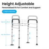 Careboda Toilet Safety Rails, Toilet Frame for Seniors, Elderly & Disabled, Toilet Rails Adjustable, Foldable Toilet Handles, Non-Slip Foot Mats, Easy to Store, Fit Any Toilets, 300lbs Capacity