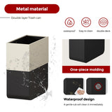 LEASYLIFE 2.1gallon Narrow-Slit Bathroom Trash Can，White&Black