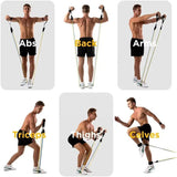 Ab Roller Home Gym Equipment – 4 Wheels Ab Wheel Muscle Roller with LCD Screen, 5Pcs Resistance Bands, Ankle Straps, Door Anchor, Handles
