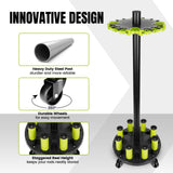 Hikeen Fishing Rod Holder for Garage, Fishing Pole Holders Rod Rack, Holds up to 20 Rods with Rolling Wheels, Fishing Gear Equipment Storage Organizer