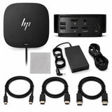 HP Docking Station for Laptop Dual Monitor and Charging Bundle - HP USB-C G5 Essential Dock 72C71AA#ABA with 120W Adapter, HDMI, DisplayPort, USB-C Cables & Microfiber Cleaning Cloth