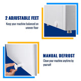 Chest Freezer 3.5 cu ft Small Deep Freezer Mini Freezers Free-Standing Top Door Freezer Removable Basket and Adjustable 7 Thermostat for Garage Apartment Kitchen White