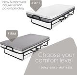 Milliard Deluxe Diplomat Folding Bed with Mattress for Adults, Twin Size, Portable Foldable Bed with Luxurious Memory Foam Mattress & Super Strong Frame, 75” x 38", Fold Up, Roll Away, & Hideaway