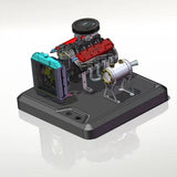 MechPuConToy Mini Engine Accessory, Ignition Set + Water Cooling Set + Battery + Charger All-in-One Aluminum Alloy Base Starter Kit for TOYAN FS-V800WGPC Engine Model