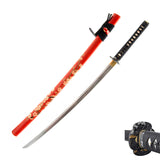 Hand Forged 1045 Carbon Steel Pine Katana, Heat Tempered Full Tang Sword