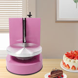 Cake Decorating Machine Automatic Cake Frosting Machine Cake Icing Machine Cake Scraper Electric Cream Butter Smoothing Coating Machine for Households, Cakes Shop (Pink, For 4-12 inch Cakes)