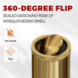 LEASYLIFE 18L/4.7GAL Gold Bathroom Trash Can with Lid,Brass Garbage Can with Flipping Lid,Brushed Stainless Steel for Bedroom,Living Room,Office,Guest Room (4.7gal-Gold)