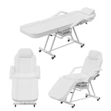 LOUVIXA Tattoo Chair, Adjustable Facial Chair 73 Inch Salon Bed with Hydraulic Stool for Professional Massage Beauty Spa (White)
