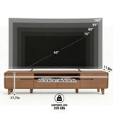 Quvex 94.5" Mid Century TV Stand for 85-100 Inch TVs, Walnut & White Entertainment Center with Storage Cabinets, Drawers, Open Shelf & Cable Management, Solid Wood Legs, Media Console for Living Room