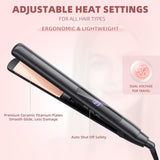 Hair Straightener, Flat Iron 1 Inch Titanium Ceramic Ionic Hair Straightener and Curler 2-in-1, Fast Heat Up, Adjustable Temperature, Dual Voltage, Auto Shut Off for Less Frizz, Shines and Smooth