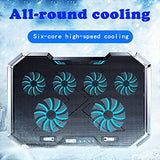 Laptop Cooler Six Fan Led Screen Two Port RGB Lighting Cooling Pad Notebook Stand for Laptop 12-17 Inch