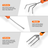 Gardening Tool Set, CHRYZTAL Stainless Steel Heavy Duty Gardening Tool Set, with Non-Slip Rubber Grip