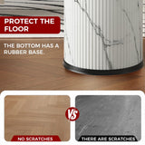 LEASYLIFE 2.4Gal Small Bathroom Trash Can with Swing Lid,Metal and Leather