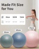 YOTTOY Anti-Burst Exercise Ball for Working Out, Yoga Ball for Pregnancy,Extra Thick Workout Ball for Physical Therapy,Stability Ball for Ball Chair Fitness with Pump (Pink) YOTTOY